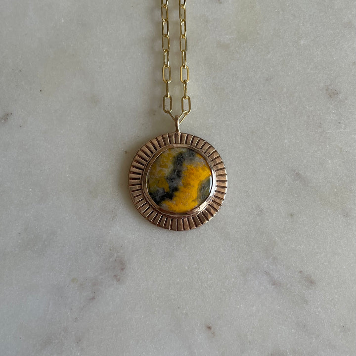 SUNBURST PENDANT — LARGE — BUMBLEBEE JASPER