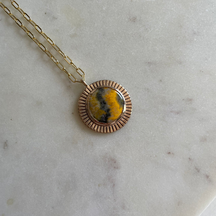 SUNBURST PENDANT — LARGE — BUMBLEBEE JASPER