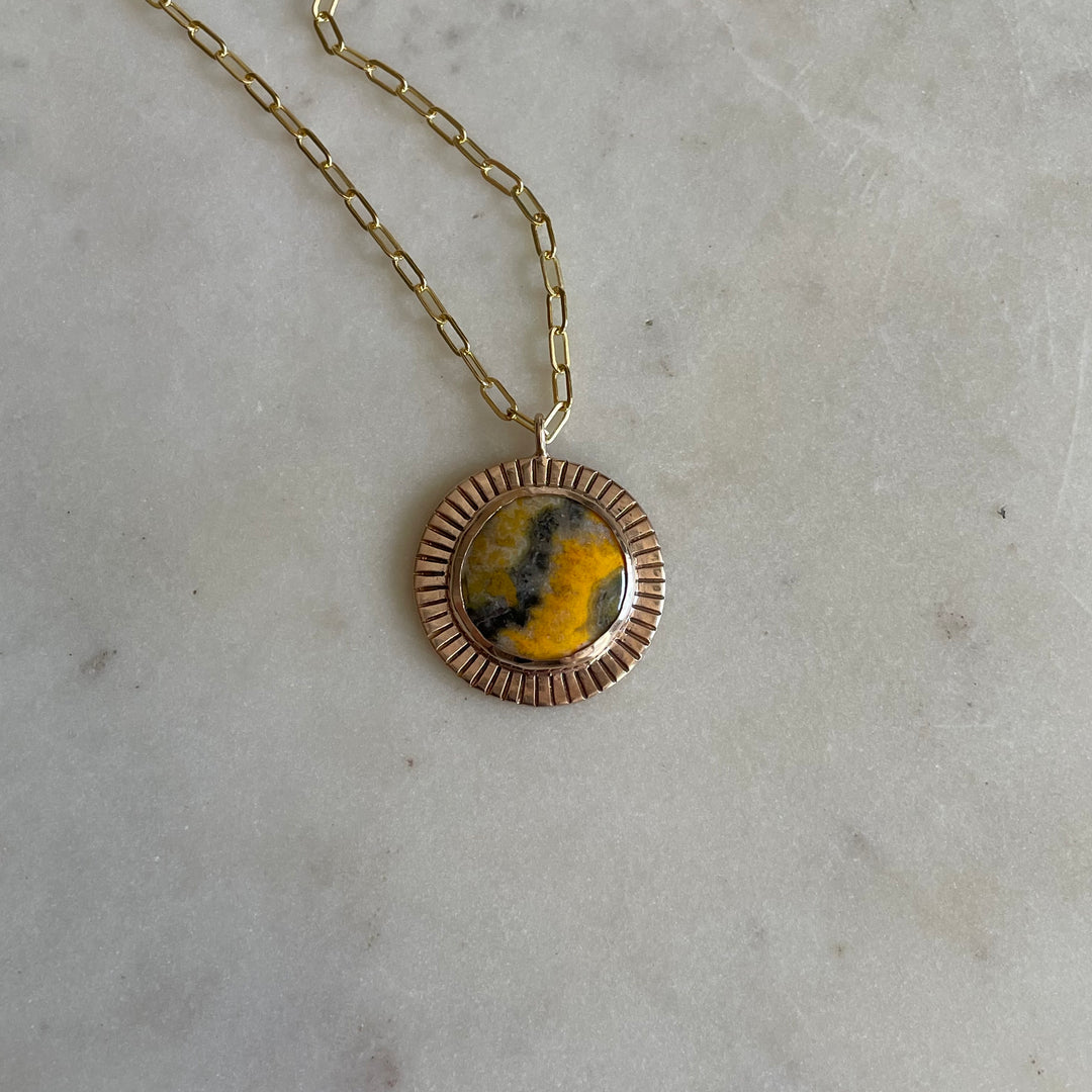 SUNBURST PENDANT — LARGE — BUMBLEBEE JASPER