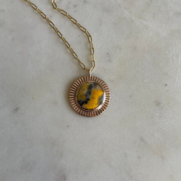 SUNBURST PENDANT — LARGE — BUMBLEBEE JASPER