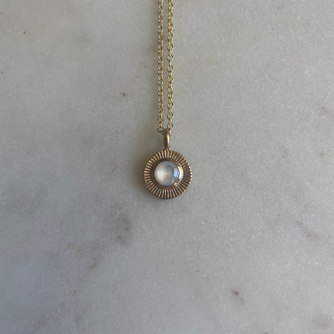 Small Sunburst Necklace with Mother of Pearl | MIMOSA Handcrafted