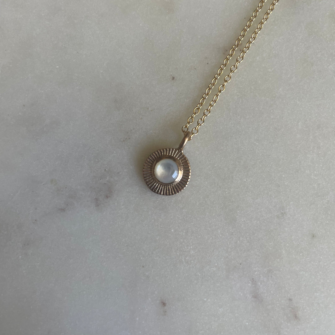 Small Sunburst Necklace with Mother of Pearl | MIMOSA Handcrafted