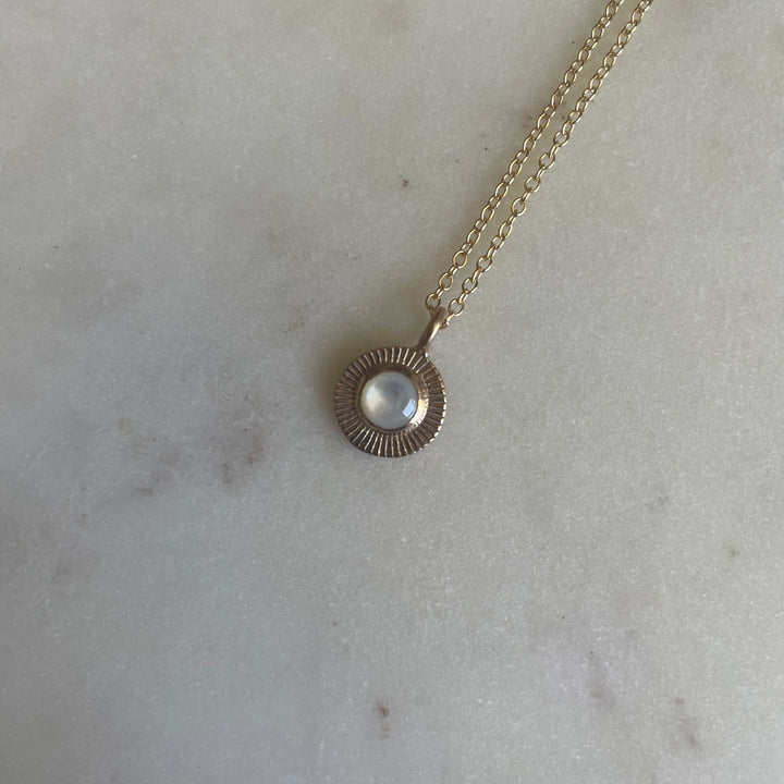 Small Sunburst Necklace with Mother of Pearl | MIMOSA Handcrafted