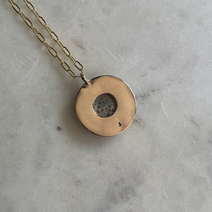Large Sunburst Necklace with Petrified Palm Stone | MIMOSA Handcrafted
