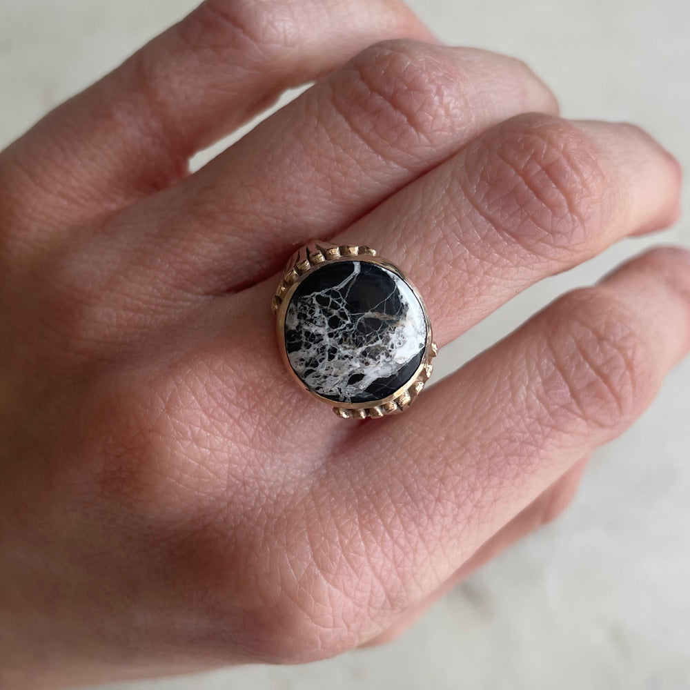 One of A Kind White Buffalo Turquoise Ring | MIMOSA Handcrafted