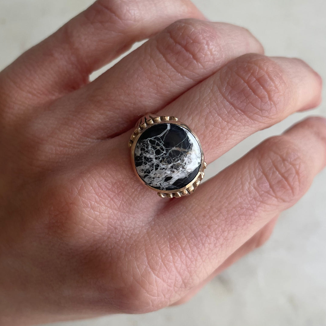 One of A Kind White Buffalo Turquoise Ring | MIMOSA Handcrafted