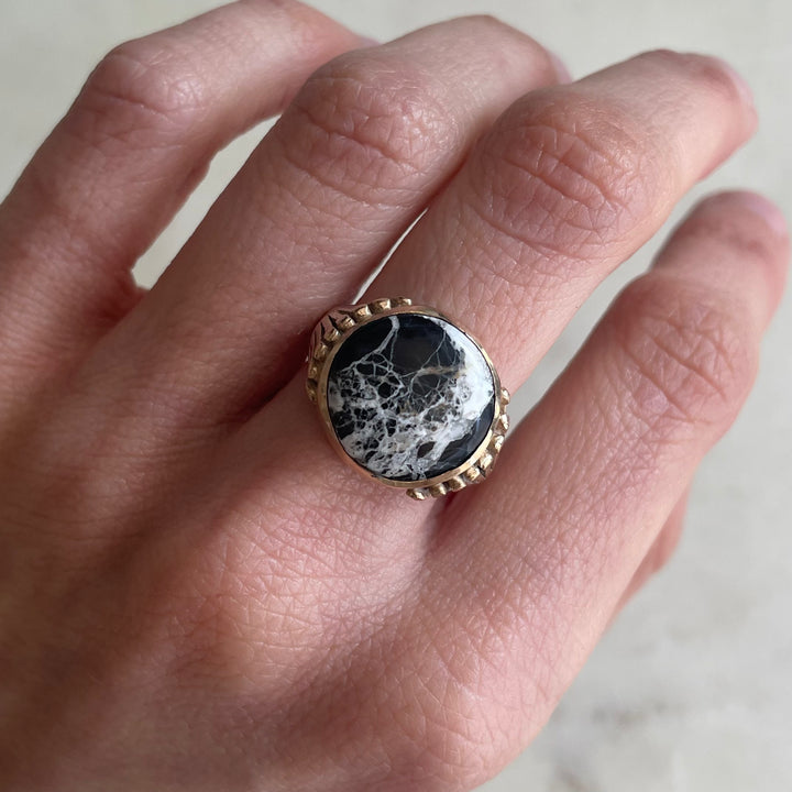 One of A Kind White Buffalo Turquoise Ring | MIMOSA Handcrafted