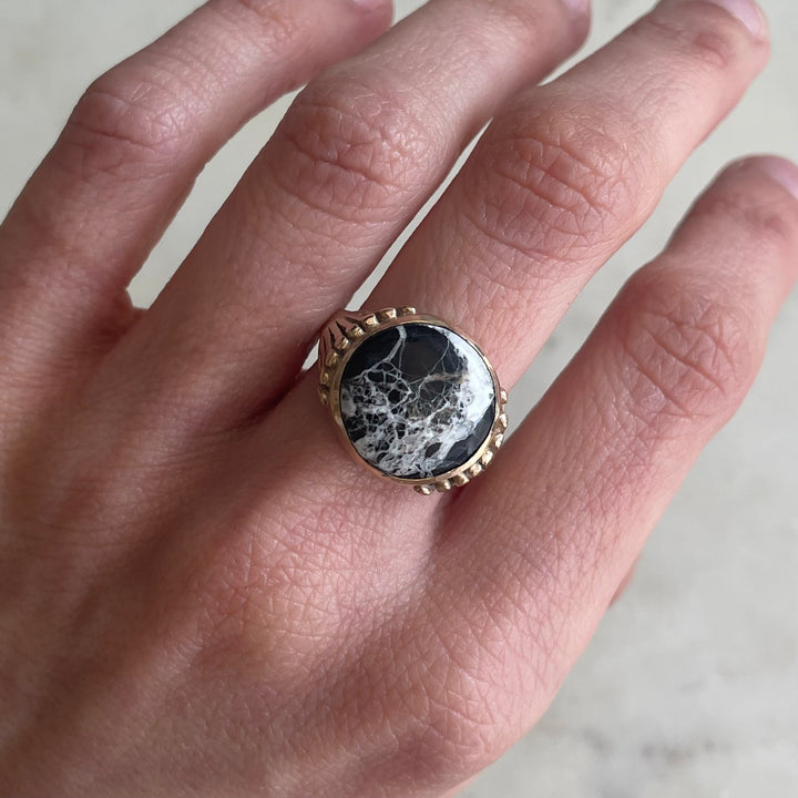 One of A Kind White Buffalo Turquoise Ring | MIMOSA Handcrafted