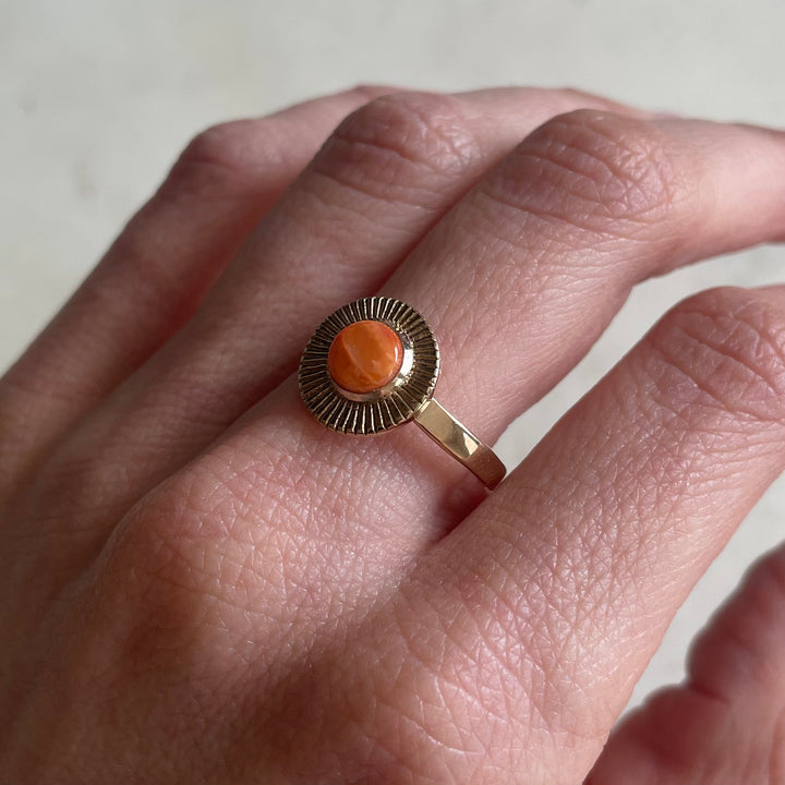 Sunburst Ring with Spiny Oyster | MIMOSA Handcrafted