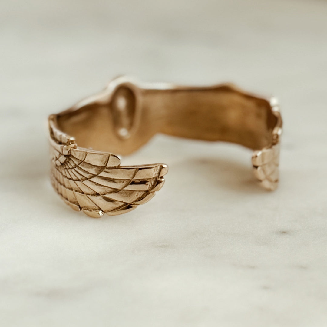 The MIMOSA Handcrafted Owl Cuff in Bronze