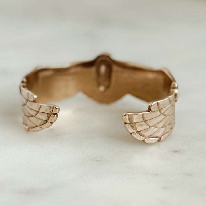 The MIMOSA Handcrafted Owl Cuff in Bronze