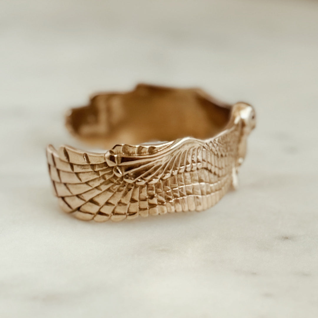 The MIMOSA Handcrafted Owl Cuff in Bronze