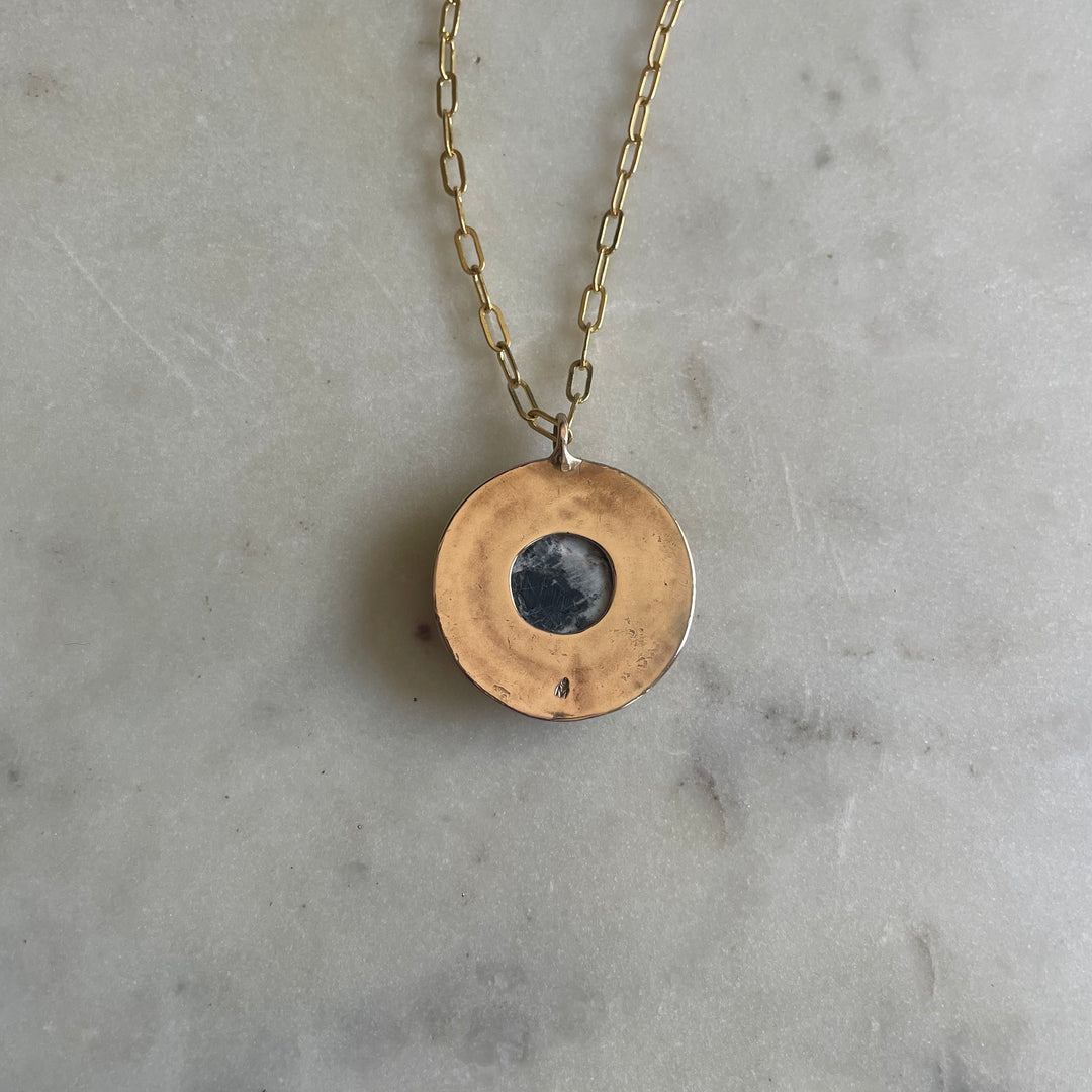 Large Sunburst Necklace with White Buffalo Turquoise | MIMOSA Handcrafted