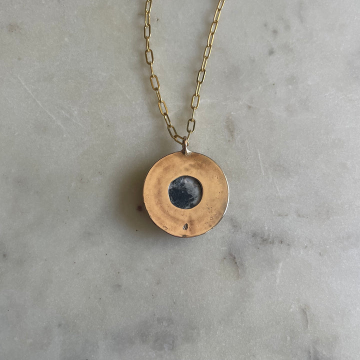 Large Sunburst Necklace with White Buffalo Turquoise | MIMOSA Handcrafted
