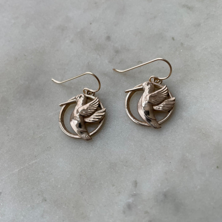 Bronze Hummingbird Earrings