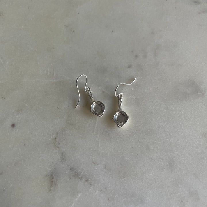 Cast Iron Skillet Earrings in Sterling Silver | MIMOSA Handcrafted 