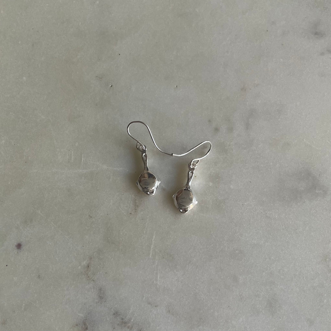 Cast Iron Skillet Earrings in Sterling Silver | MIMOSA Handcrafted 