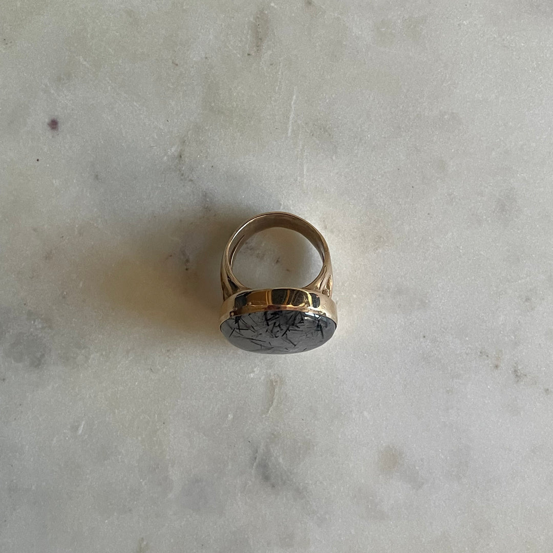 Mother Tree Ring With Tourmalinated Quartz | MIMOSA Handcrafted