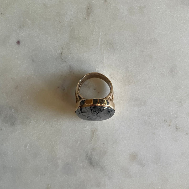 Mother Tree Ring With Tourmalinated Quartz | MIMOSA Handcrafted