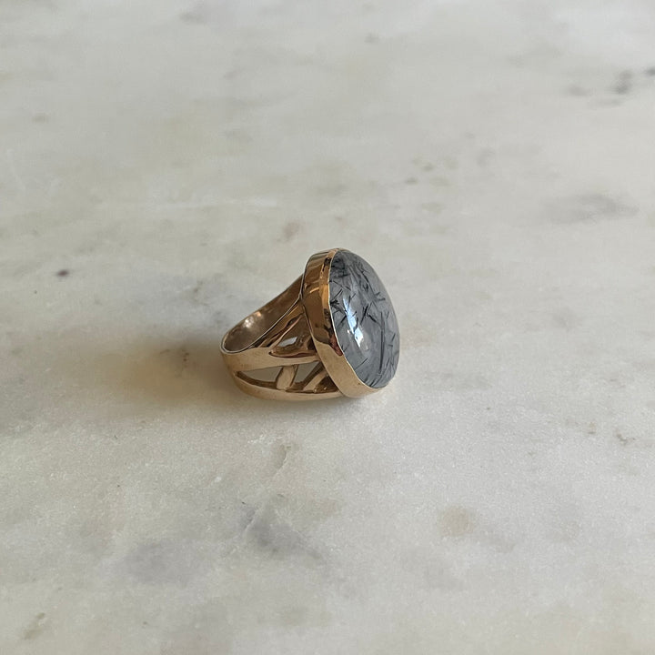 Mother Tree Ring With Tourmalinated Quartz | MIMOSA Handcrafted