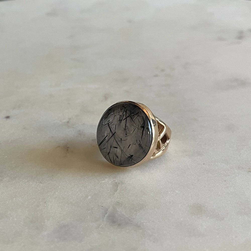 Mother Tree Ring With Tourmalinated Quartz | MIMOSA Handcrafted