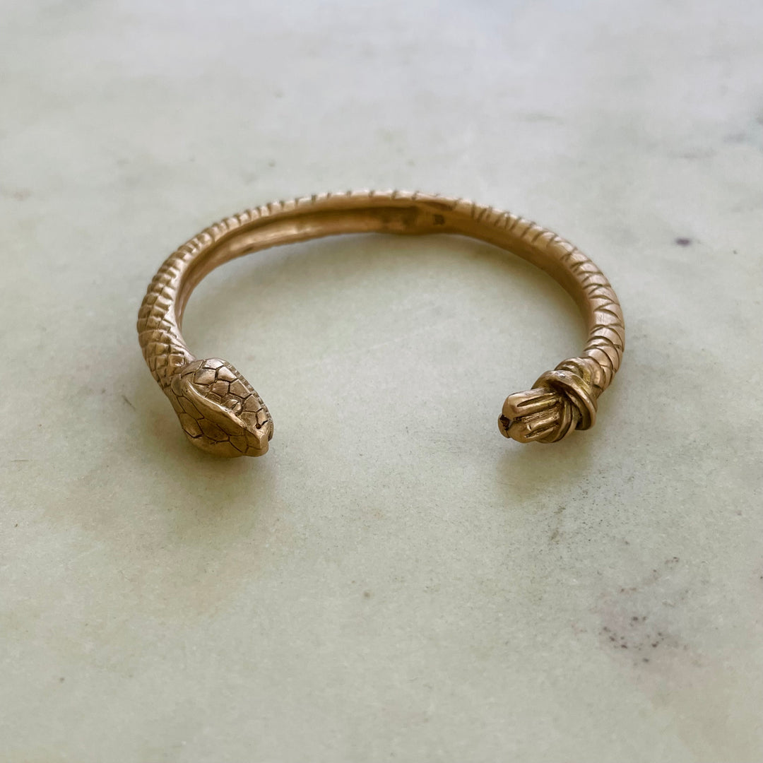 MIMOSA Handcrafted Bronze Snake Bracelet