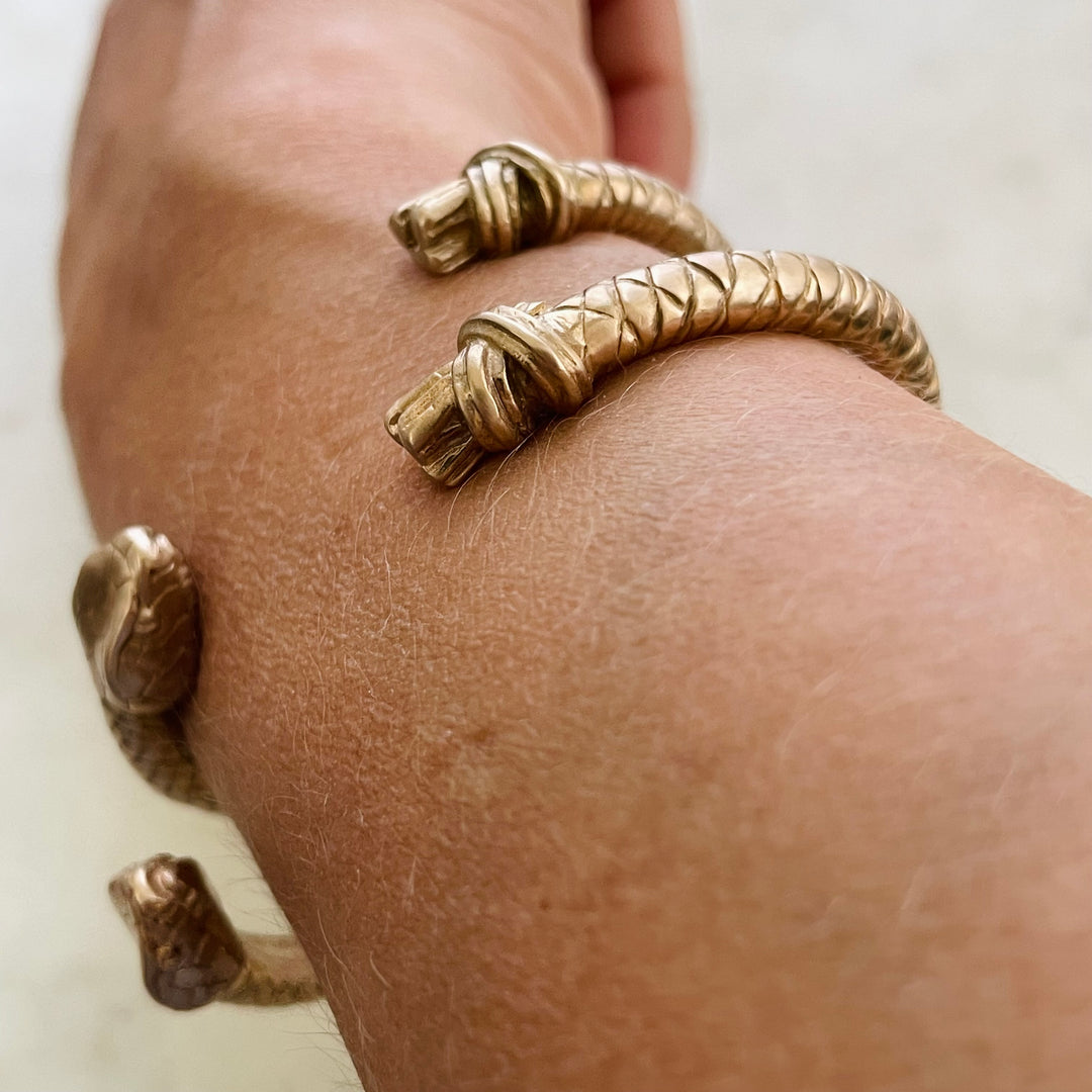 Person wearing Snake Cuff in Bronze