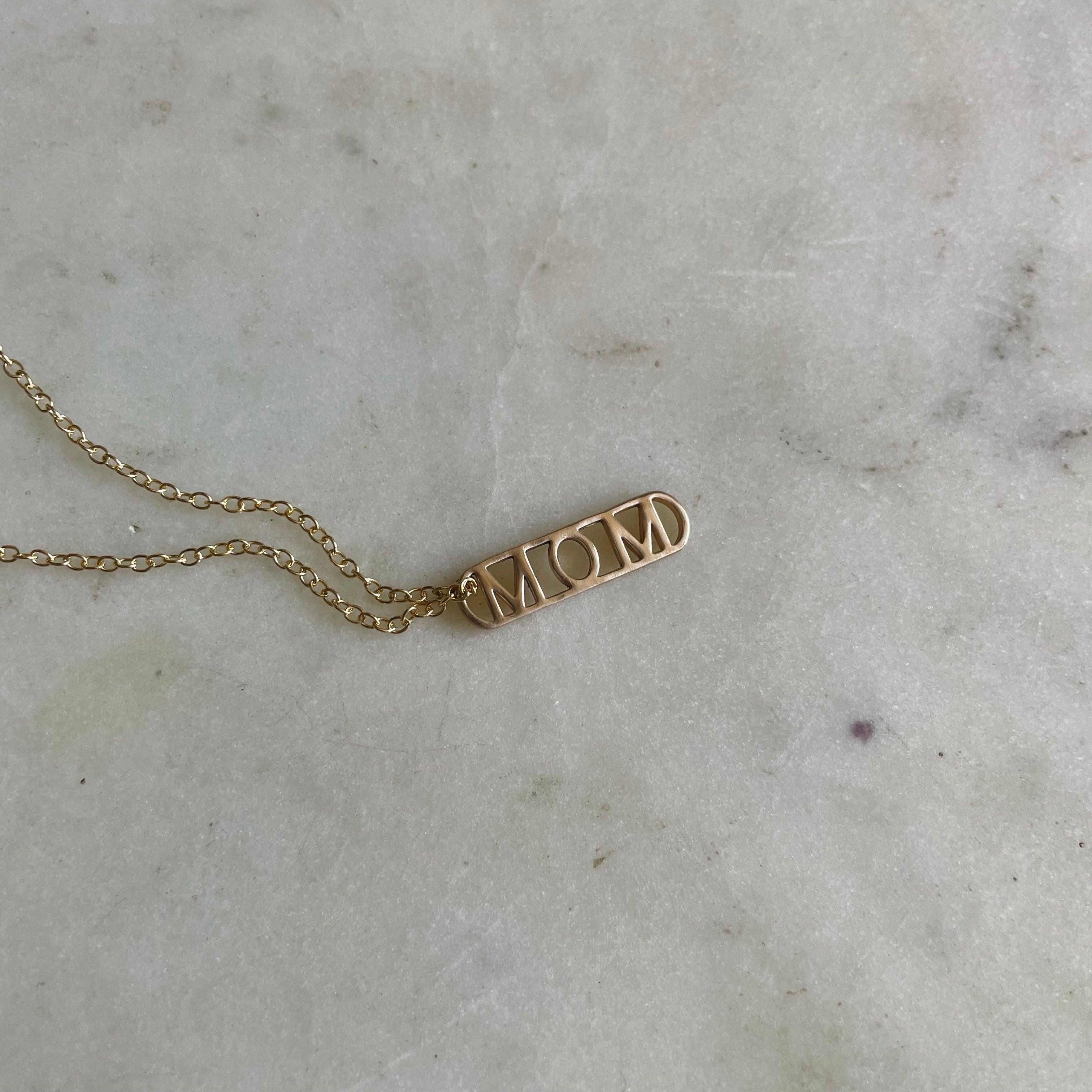 14K shops Gold Mom Pendant