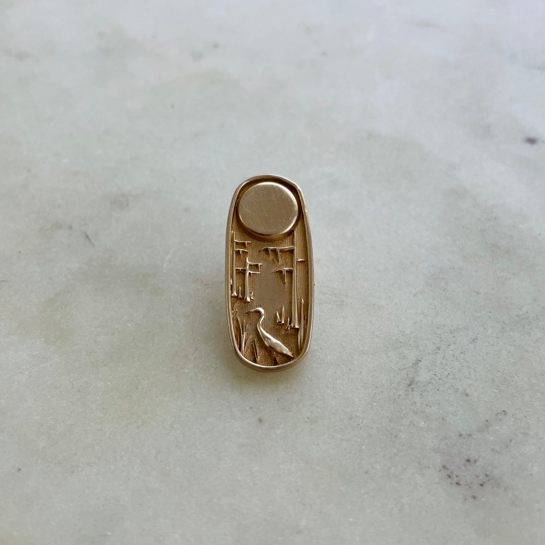 MIMOSA Handcrafted Bronze Louisiana Pin