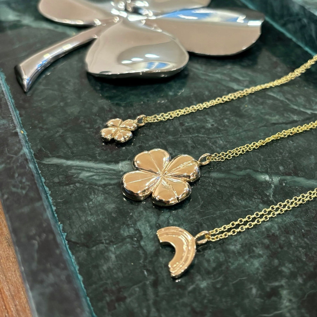 Bronze Four Leaf Clover Necklaces and a Bronze Rainbow Necklace