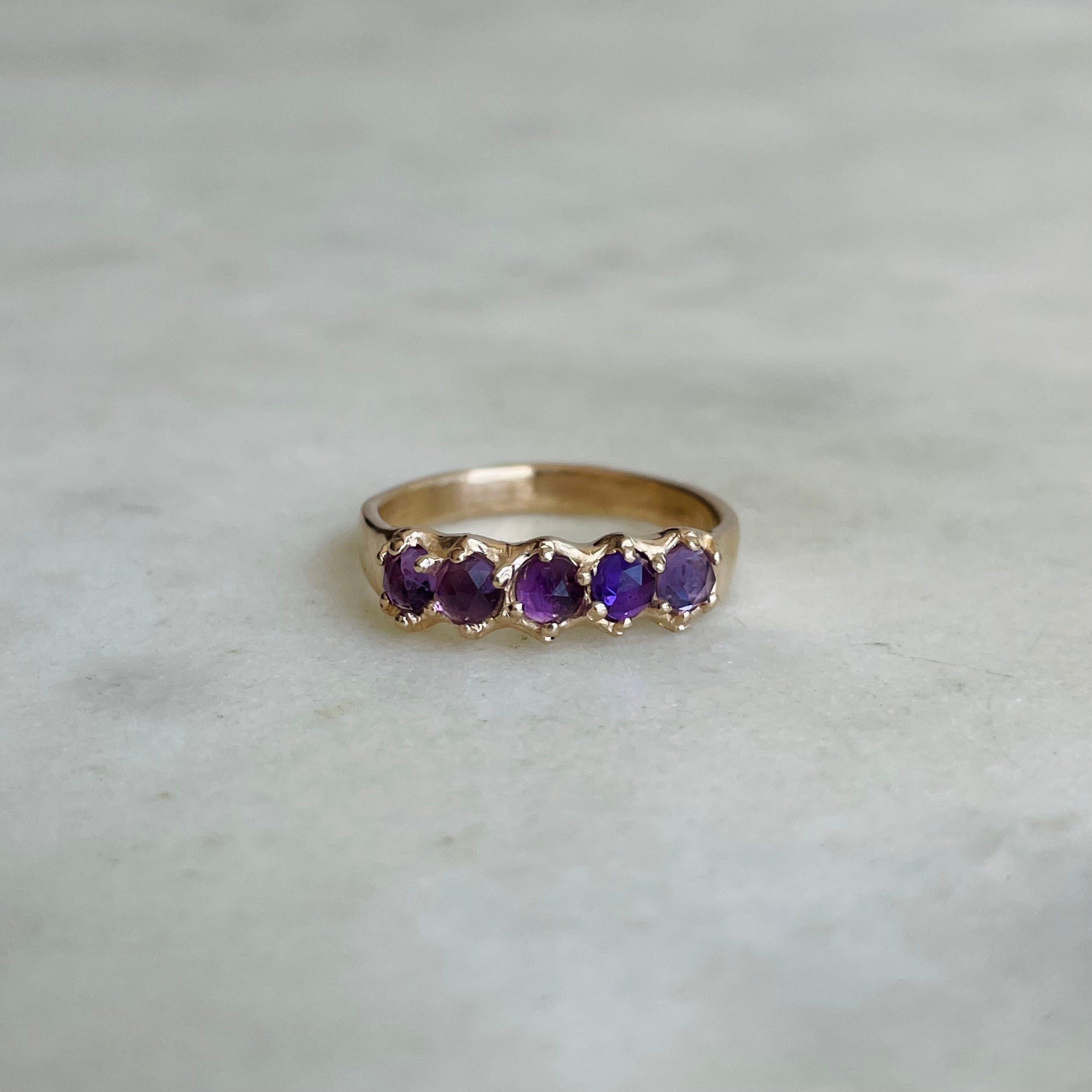 Amethyst ring 14k on sale gold