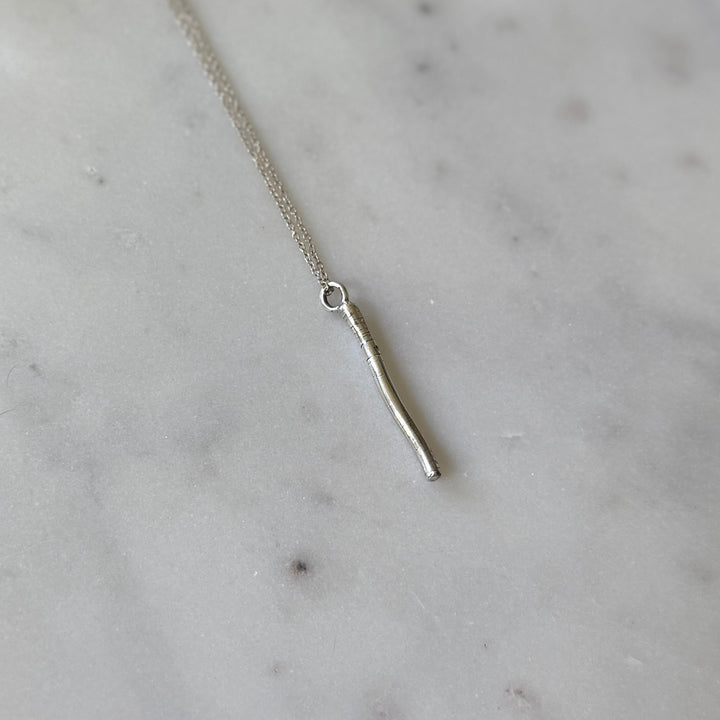Earthworm Necklace in Sterling Silver