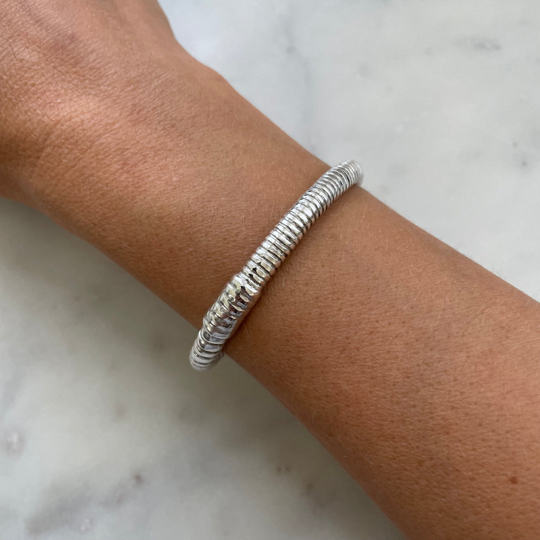 MIMOSA Handcrafted Sterling Silver Earthworm Bracelet