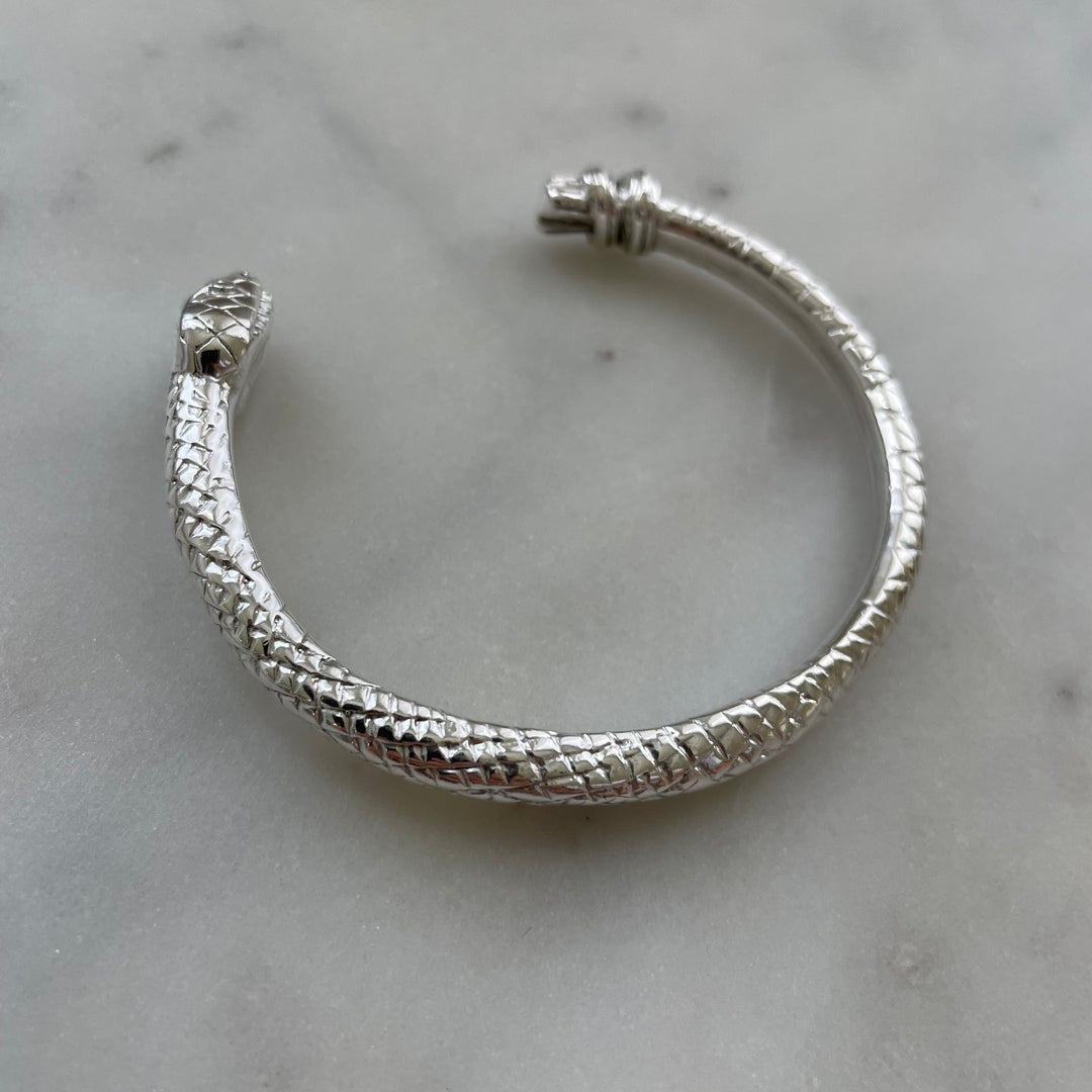 925 Silver Snake Bracelet with Diamonds – Sazingg
