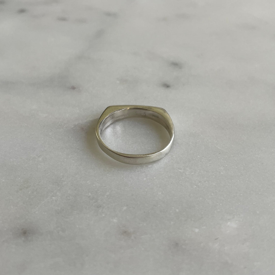 engravable signet bar ring in sterling silver