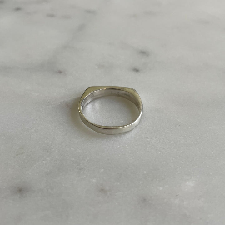 engravable signet bar ring in sterling silver