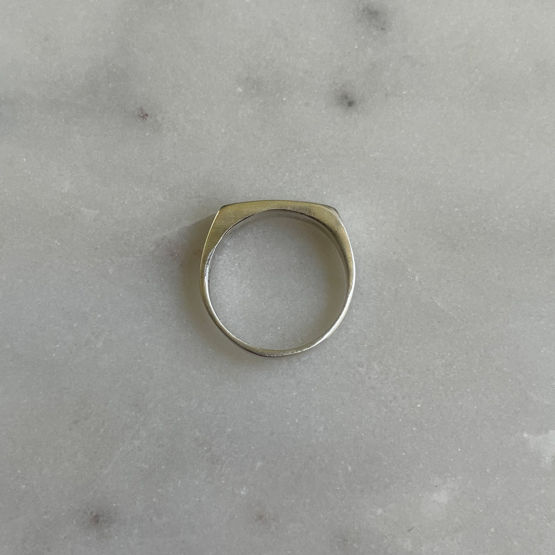 engravable signet bar ring in sterling silver