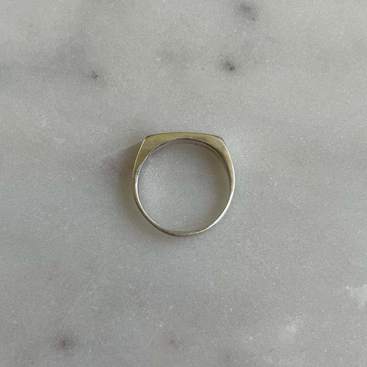 engravable signet bar ring in sterling silver