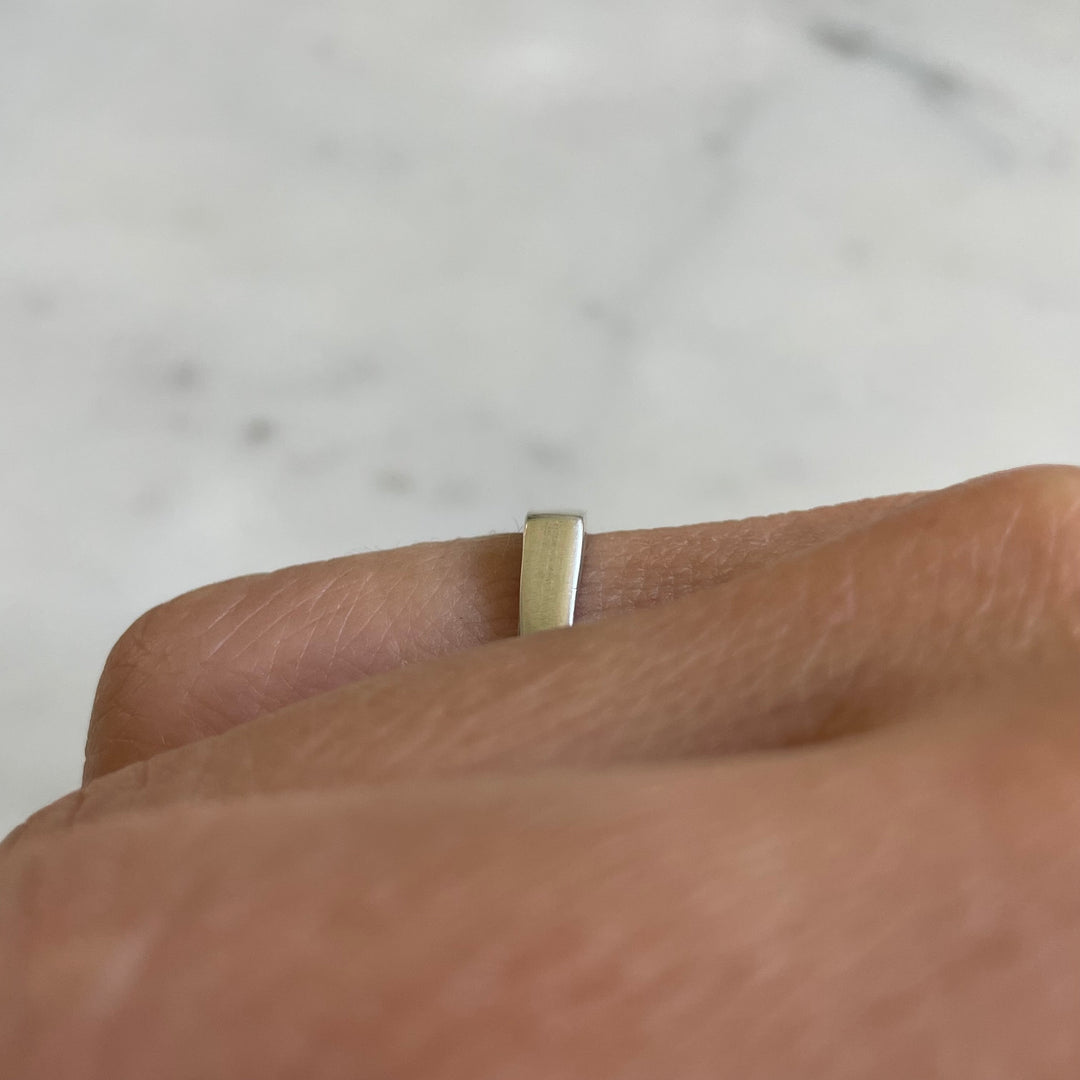 engravable signet bar ring in sterling silver