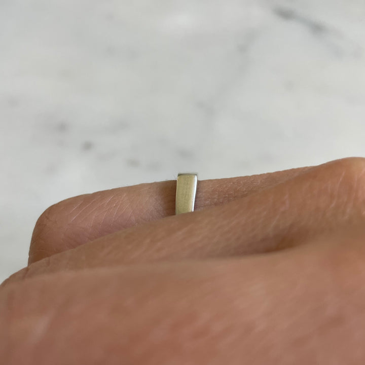 engravable signet bar ring in sterling silver