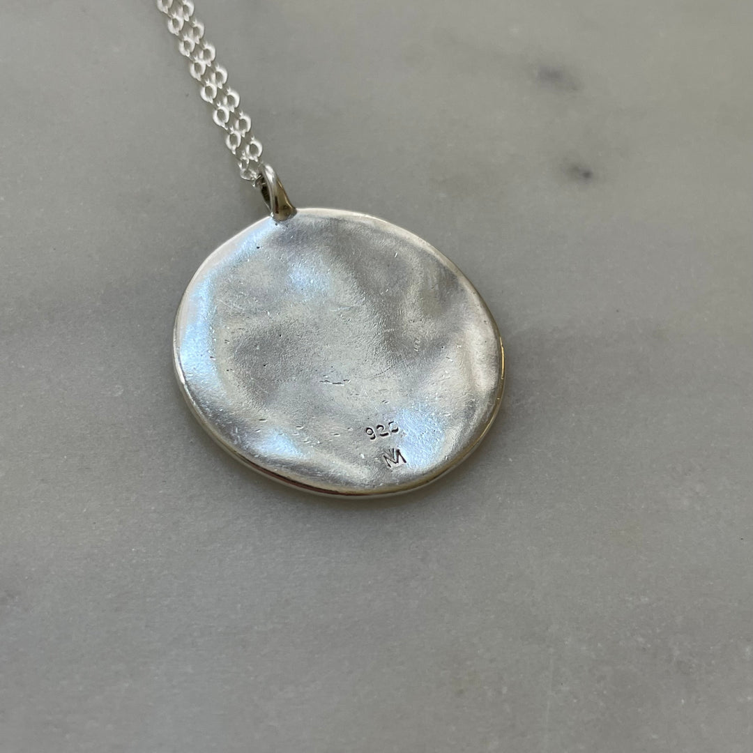 Large engravable pendant in sterling silver