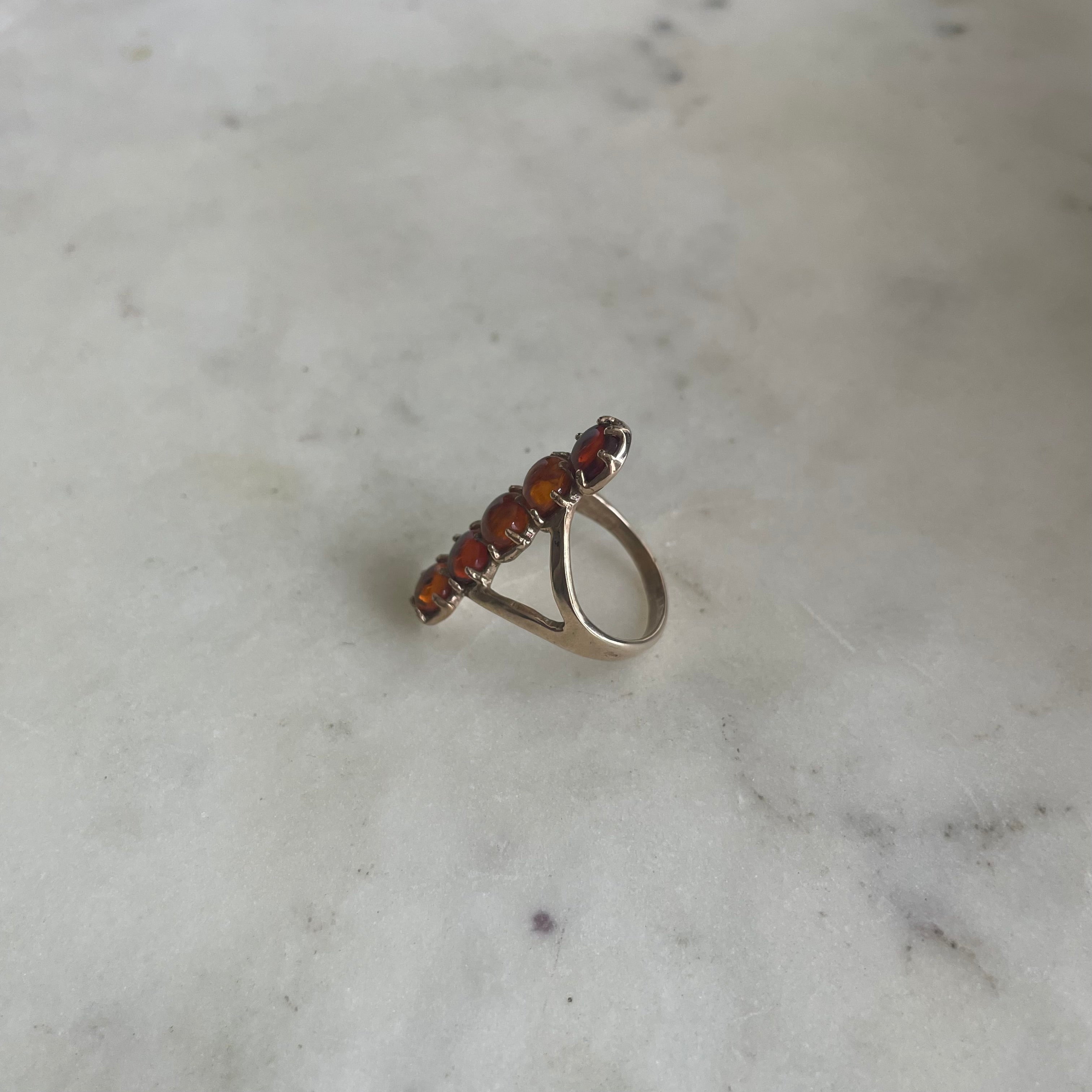 Amber Diamond Ring Elongated 14k White Gold and Sterling Silver Antique For  Sale at 1stDibs | amber wedding ring, amber diamond engagement ring, amber  fossil ring