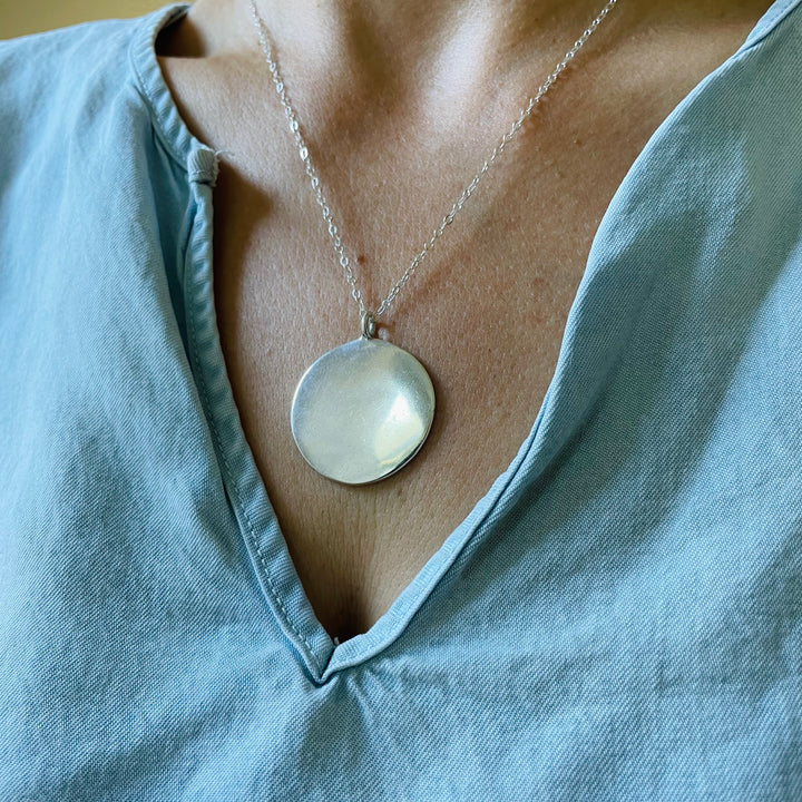 Large engravable pendant in sterling silver