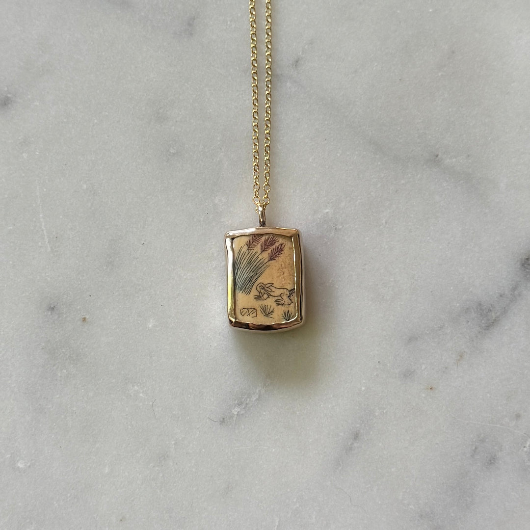 STORY PANEL PENDANT — ONE OF A KIND — RABBIT | MIMOSA Handcrafted