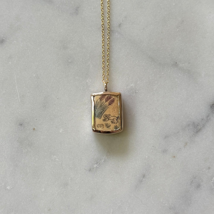 STORY PANEL PENDANT — ONE OF A KIND — RABBIT | MIMOSA Handcrafted