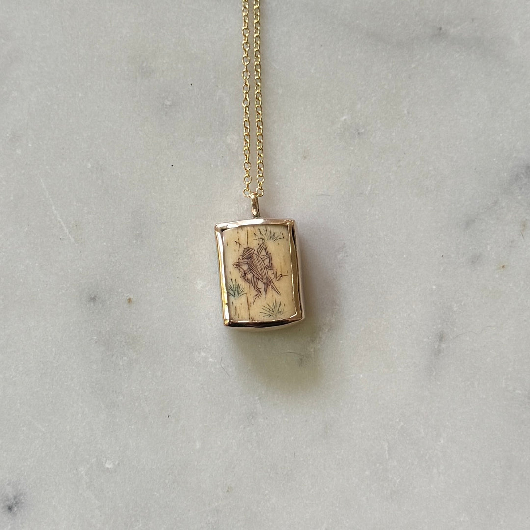STORY PANEL PENDANT — ONE OF A KIND — CRICKET | MIMOSA Handcrafted