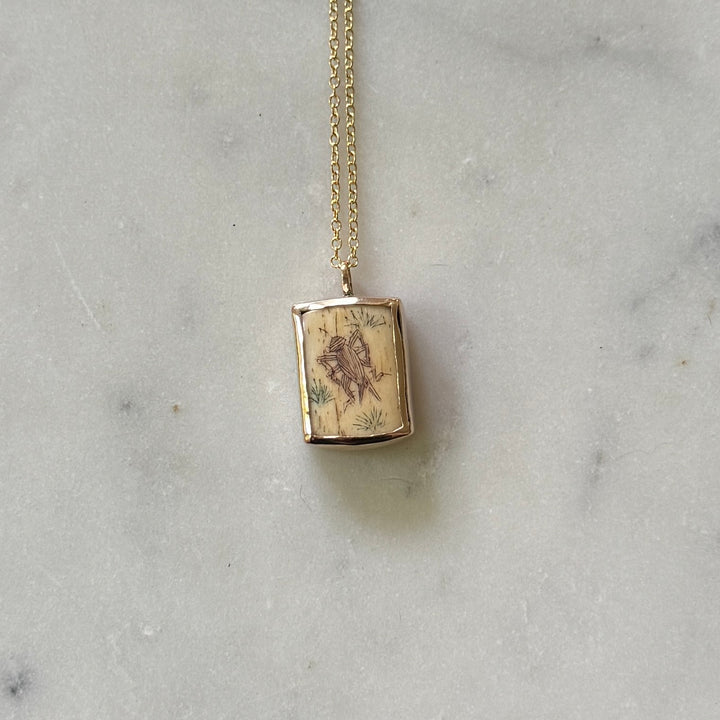 STORY PANEL PENDANT — ONE OF A KIND — CRICKET | MIMOSA Handcrafted