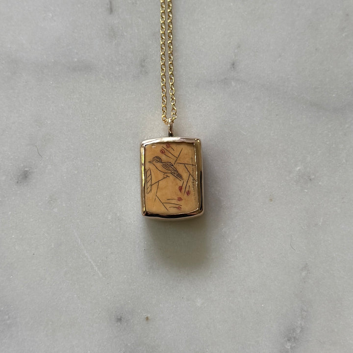 STORY PANEL PENDANT — ONE OF A KIND — ONE BIRD | MIMOSA Handcrafted