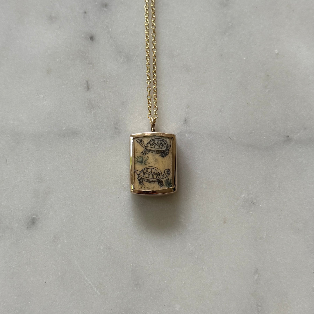 STORY PANEL PENDANT — ONE OF A KIND — TURTLE | MIMOSA Handcrafted