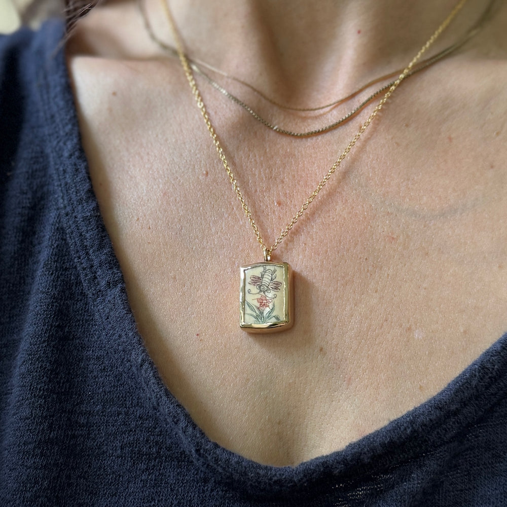 STORY PANEL PENDANT — ONE OF A KIND — BEE | MIMOSA Handcrafted 